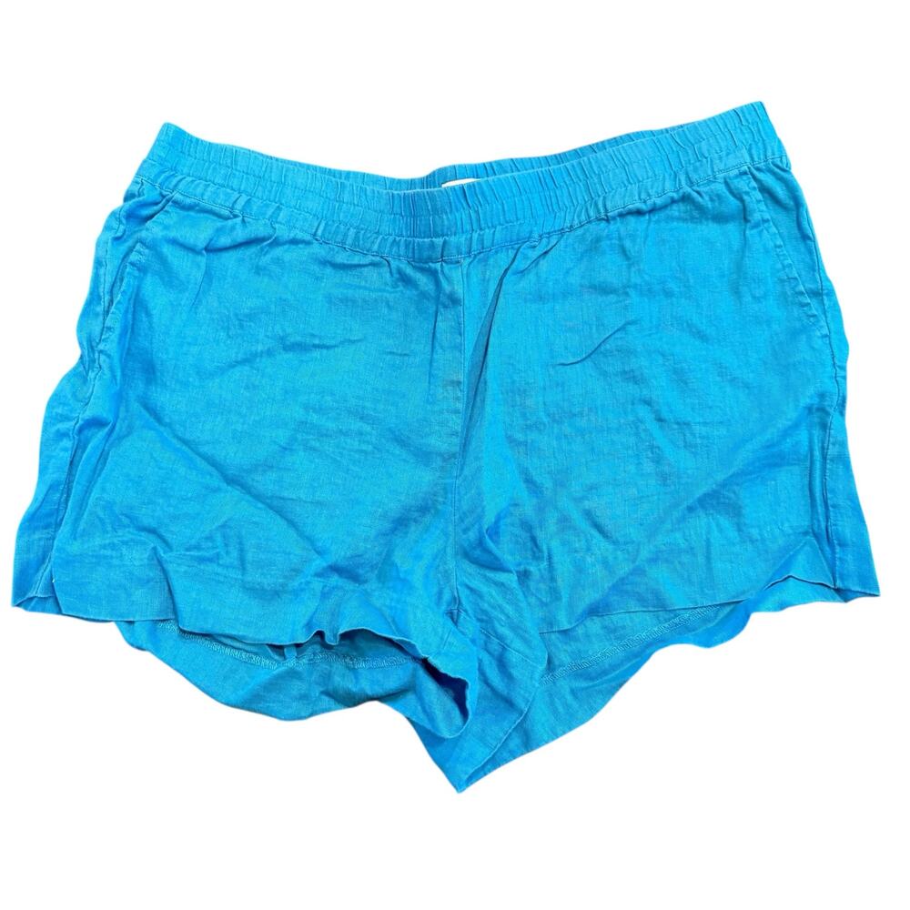 HiHo Womens torquoise linen shorts w pockets, Size XL